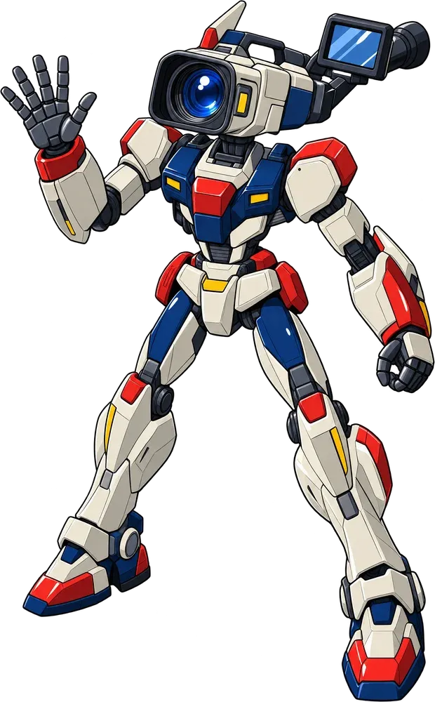 Social in robot mode, with a callout to each included part
