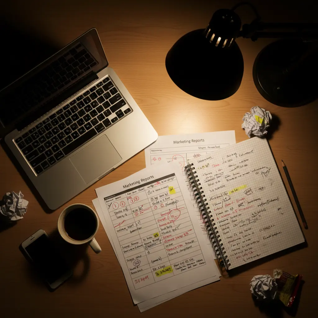 Busy business owners desk